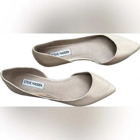 Steve Madden pointed toe patent leather beige ballet flats size 7.5 - Picture 1 of 7